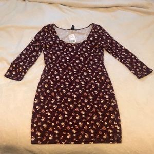Forever 21 Floral Bodycon Dress Size Large